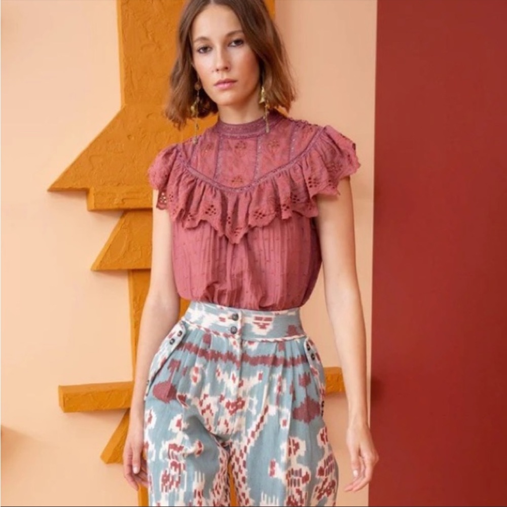 Ulla Johnson Delaine Top in Rosewood, Size 2 BNWT